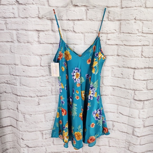 California Dynasty Dresses & Skirts - Vintage California Dynasty Satin Slip Dress Small Festival Fairy Floral Boho NWT